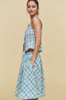 Maeve Drawstring A-Line Cotton Midi Skirt