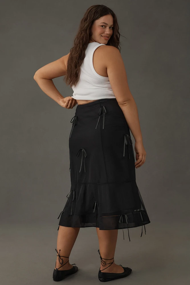 Maeve Ribbon Pencil Midi Skirt