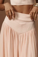 By Anthropologie Satin Trapunto Midi Skirt