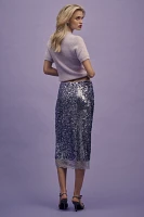 By Anthropologie Sequin Lace Midi Skirt