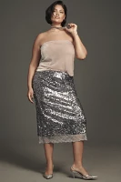 By Anthropologie Sequin Lace Midi Skirt