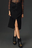 The Arden Double-Waist Midi Skirt by Pilcro