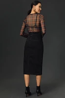 The Arden Double-Waist Midi Skirt by Pilcro