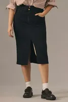 Pilcro Double-Waist Denim Midi Skirt