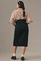 The Arden Double-Waist Midi Skirt by Pilcro