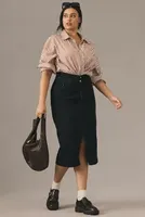 Pilcro Double-Waist Denim Midi Skirt