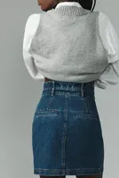 Pilcro Double Waist Denim Mini Skirt