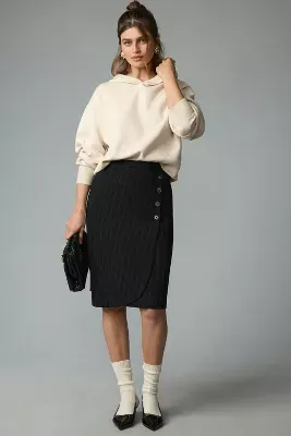 By Anthropologie Asymmetrical Trouser Midi Skirt