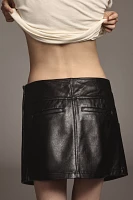 Pilcro Faux-Leather Panel Mini Skirt