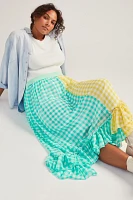 Eva Franco Lynsey Gingham Maxi Skirt