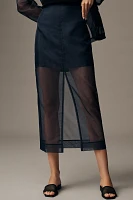Dolan Left Coast Textured Sheer Organza Midi Skirt