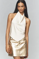 Joe's Jeans The Cara Metallic Coated Denim A-Line Mini Skirt