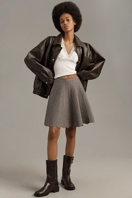 Sunday Brooklyn Scallop Sweater Mini Skirt