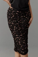 AFRM Plus Noha Strapless Mesh Ruched Midi Skirt