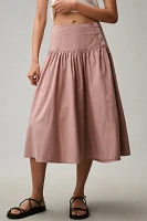 Maeve Drop-Waist Wrap Midi Skirt