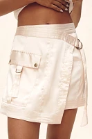 By Anthropologie Silky Utility Mini Skirt