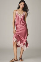 By Anthropologie Lace-Trim Bias-Cut Slip Midi Skirt