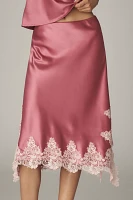 By Anthropologie Lace-Trim Bias-Cut Slip Midi Skirt