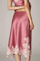 By Anthropologie Lace-Trim Bias-Cut Slip Midi Skirt