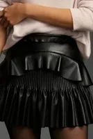 LoveShackFancy Eli Faux Leather Mini Skirt