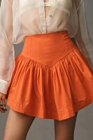 Maeve Basque-Waist Flirty Mini Skirt