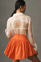 Maeve Basque-Waist Flirty Mini Skirt