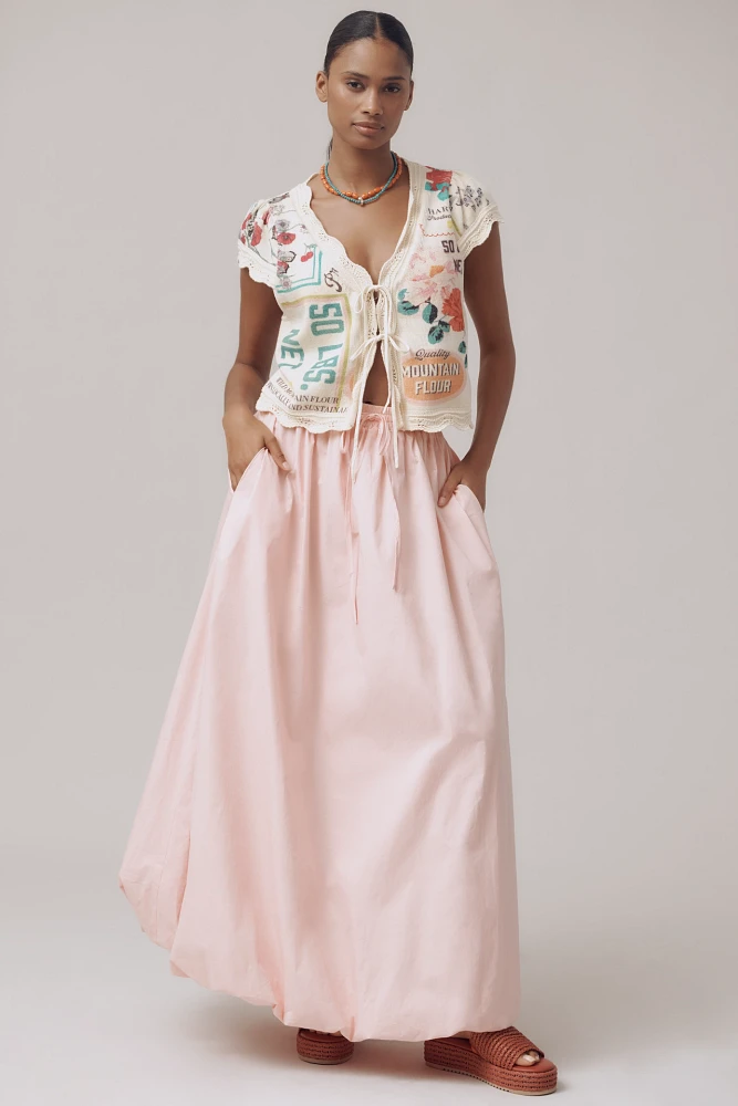 4SI3NNA Poplin Bubble Maxi Skirt