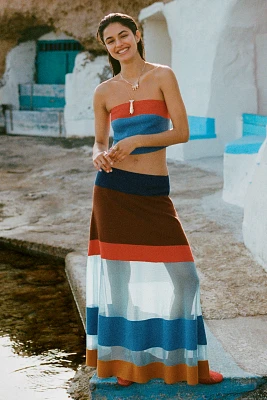 Maeve Striped Sheer Maxi Skirt