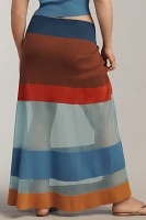 Maeve Striped Sheer Maxi Skirt