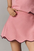 Maeve Scalloped-Hem Sweater Mini Skirt