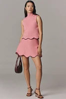 Maeve Scalloped-Hem Sweater Mini Skirt