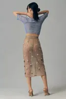 Geisha Designs Sheer Embellished Skirt
