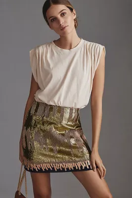 Geisha Designs India Sequin Mini Skirt