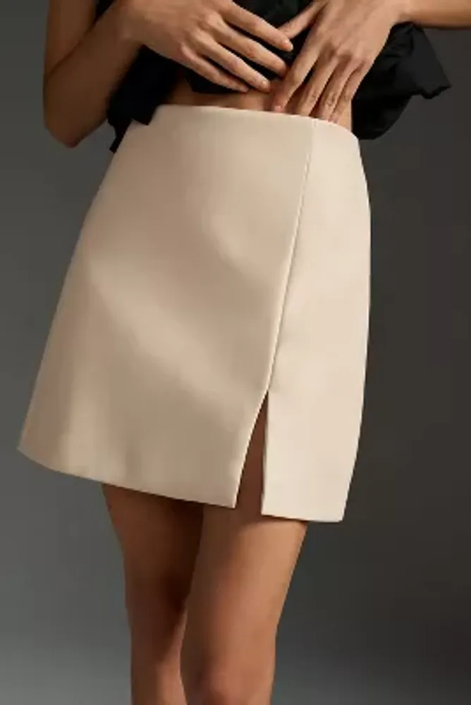 By Anthropologie Micro Mini Faux Leather Skirt
