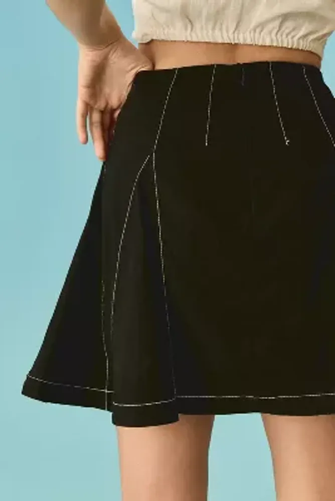 Maeve Contrast Mini Skirt