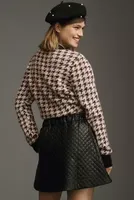 Maeve Faux Leather Quilted Mini Skirt
