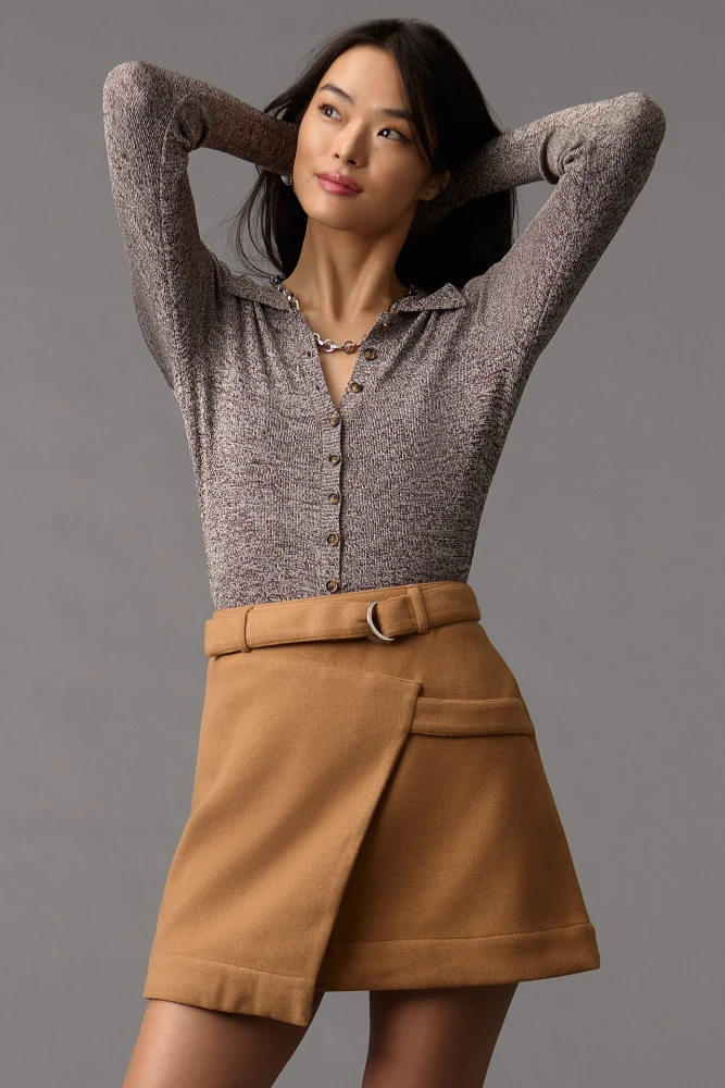 Maeve Belted Wrap Mini Skirt