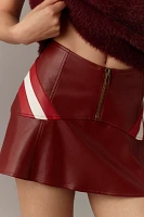 By Anthropologie Faux-Leather Moto Mini Skirt