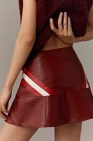 By Anthropologie Faux-Leather Moto Mini Skirt