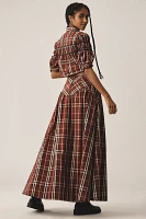 Maeve Drop-Waist Taffeta Maxi Skirt