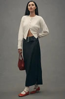 By Anthropologie Belted Faux-Leather Skirt