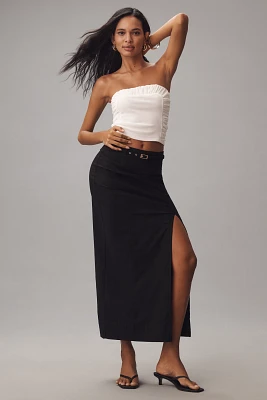 By Anthropologie Side-Slit Column Midi Skirt