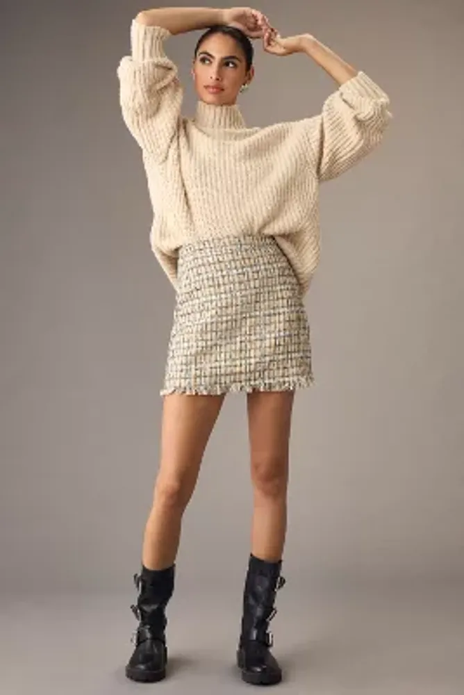 English Factory Clean Tweed Mini Skirt