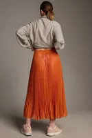 By Anthropologie Neon Pleated Midi Skirt