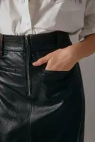 Pilcro Faux Leather Moto Midi Skirt