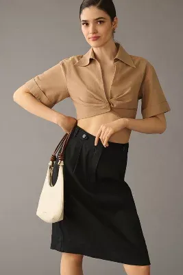 Maeve Linen Pencil Skirt