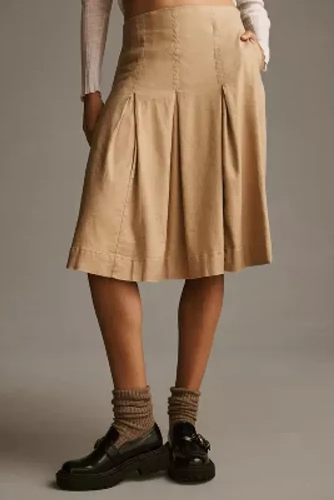 Maeve Wide-Pleated Midi Skirt