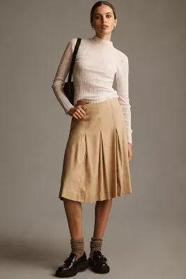 Maeve Wide-Pleated Midi Skirt