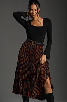 The Valerie Pleated Midi Skirt by Maeve: Michelle Armas Edition