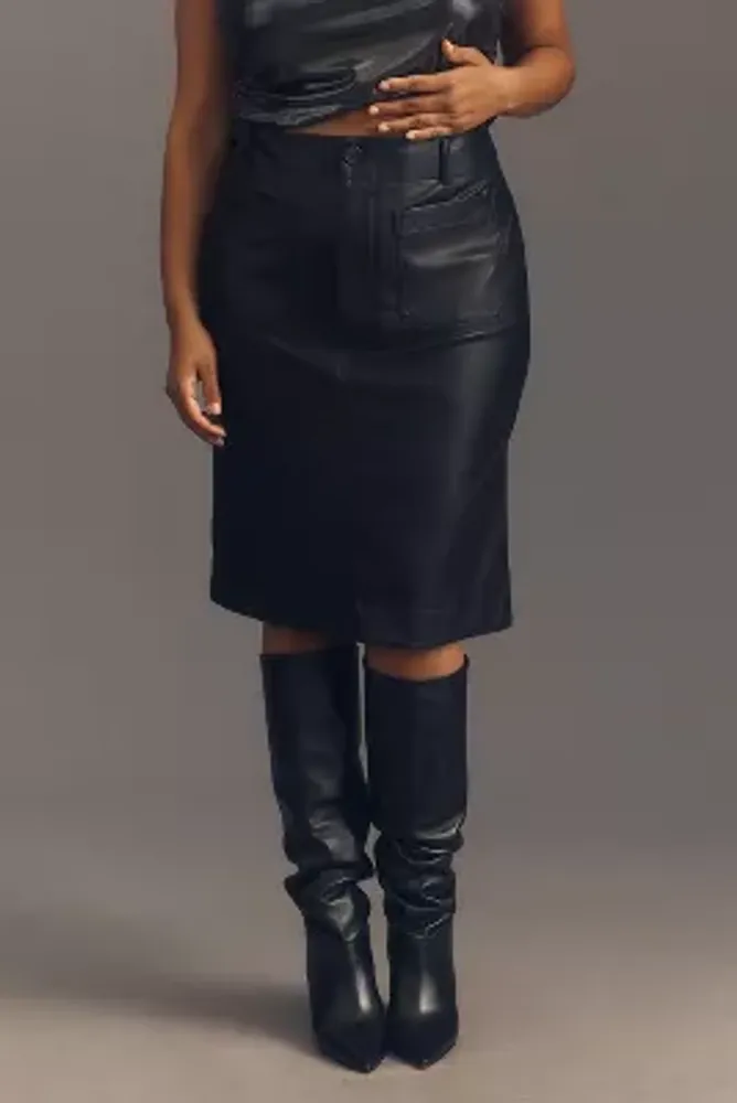 The Colette Faux Leather Skirt by Maeve